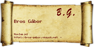 Bros Gábor névjegykártya